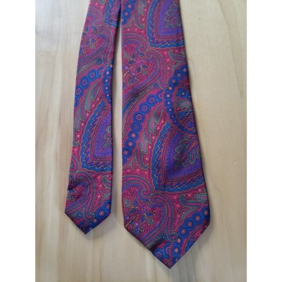 Vintage 70s/80s Silk‎ Paisley Print Tie - Picture 1 of 4